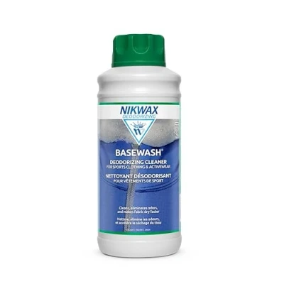 Afbeelding van Nikwax Basewash 300 ml, hoogwaardige deodoriserende sportstofreiniger en conditioner, reinigt geuren, laat stof sneller drogen, verbetert koeling verwijdert zweet, verhoogt comfort prestaties