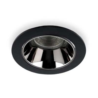 Afbeelding van Inbouwspot Rond, Kantelbaar, Ø85mm, Zwart / Chroom GU5.3 MR16 Fitting (12V) Standaard