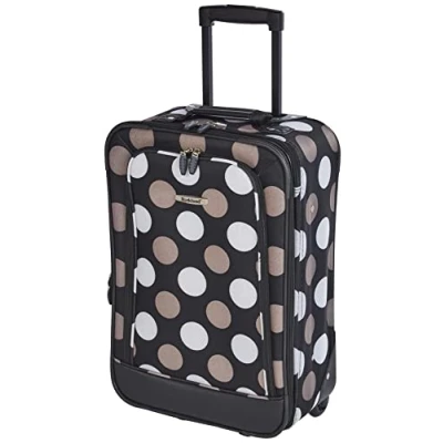 Afbeelding van Rockland Mode Softside Rechtopstaande Bagage Set, Nieuwe Black Dot, 2 Piece Set (14/19), Reizen Duffle