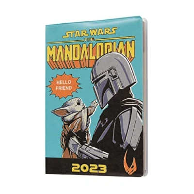 Afbeelding van Grupo Erik AAESVA62306 Officiële Star Wars The Mandalorian Grogu A6, week om het dagboek te bekijken december 2022 2023 Weekplanner A6 planner met stickers en zakdagboek cadeaus