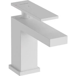 Afbeelding van Hansgrohe tecturis e 1 gats wastafelkraan 80 coolstart met pop up trekwaste voorsprong 12 2cm mat wit 73004700