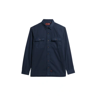 Afbeelding van Superdry Mannen Military Overhemd met Lange Mouwen Blauw Grootte: XL