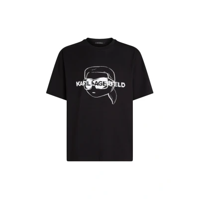 Afbeelding van KARL Lagerfeld IKON Graphic Tshirt print, Heren, Maat: Large, Black