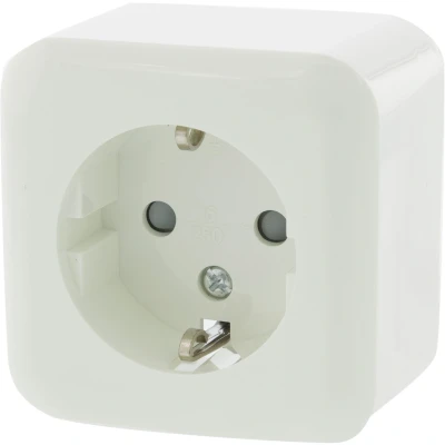 Afbeelding van Stopcontact Q link (Opbouw, Randaarde, Wit)