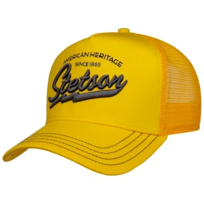 Afbeelding van Stetson New Master Trucker Pet Heren truckercap baseballpet mesh cap met klep Snapback voor Zomer/Winter One Size geel