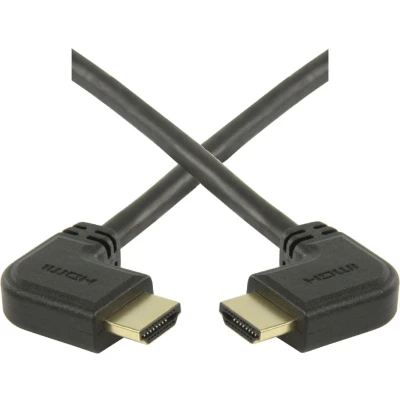 Afbeelding van HDMI kabel 90 haakse connectoren (links/rechts) versie 1.4 (4K 30Hz) 0,30 meter