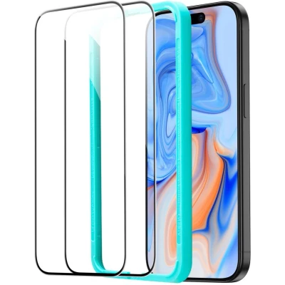 Afbeelding van ESR iPhone 15 Screen Protector Tempered Glass met Montageframe 2 Pack