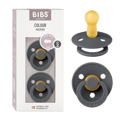 Afbeelding van BIBS Colour Speen verpakking van 2 stuks. BPA vrij, Symmetrische speen. Natuurlijk rubberlatex, Gemaakt in Denemarken, Maat (6 18 maanden), Iron