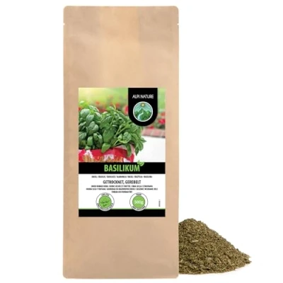 Afbeelding van basilicum geraspt (500g), voorzichtig gedroogd, 100% puur en natuurlijk voor de bereiding van kruidenmengsels