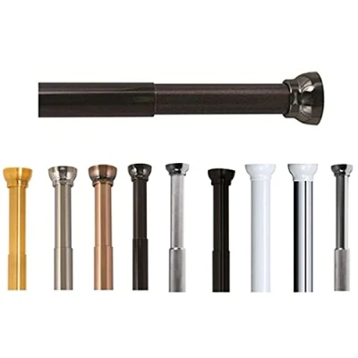 Afbeelding van Spirella Gordijnroede voor douchegordijn of badkuip, uittrekbaar, zonder boren, aluminium, Kreta, 75 125 cm, zwart, titanium, cm