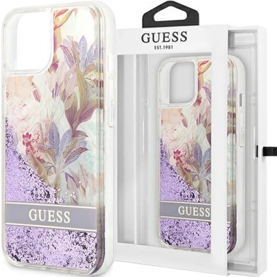 Afbeelding van Guess GUHCP14MLFLSU iPhone 14 Plus 6.7 paars/paars hardcase Flower Liquid Glitter