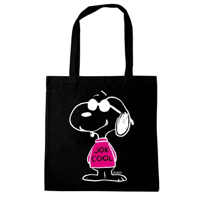 Afbeelding van Logoshirt® Peanust I Snoopy Joe Cool Pink Tote bag Boodschappentas Stoffen tas Bedrukt Met lange hengsels zwart Gelicentieerd origineel ontwerp