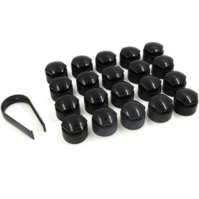 Afbeelding van Partsdealers Ronde Type Wiel moer covers voor Audi A1 A3 A4 A5 A6 A7 A8 TT Q3 Q5 Q7 17mm Glanzend Zwart