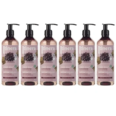 Afbeelding van ITINERA Gladmakende Vloeibare Zeep met Toscaanse Rode Druiven, 95% Natuurlijke Ingrediënten 370 ml (6 stuks)
