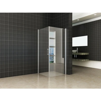 Afbeelding van Wiesbaden Uni douchecabine met 2 draaideuren 100x100 cm chroom helder glas 8mm NANO