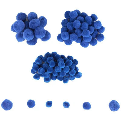Afbeelding van Colorations Mini Pompons Blauw, 100st.