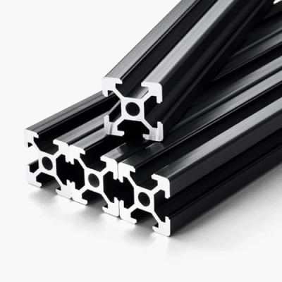 Afbeelding van VEVOR 4 stuks 2020 lineaire geleiding met T groef, gemaakt van aluminiumlegering, zeer sterke, geëxtrudeerde geanodiseerde voor printer, lasergravure, zwart, 1200 mm