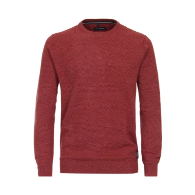 Afbeelding van Casa Moda Casual Fit Trui ronde halsrood, Gestructureerd