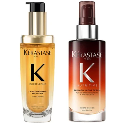 Afbeelding van Kerastase Elixir Ultime Oil 75ml + Nutritive 8H Magic Night Serum 90ml bundel/set/pakket