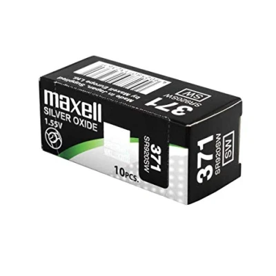 Afbeelding van 10 x Maxell 371 SR920SW Zilveroxide 0% Mercury Horloge Batterijen [Pack van 10]