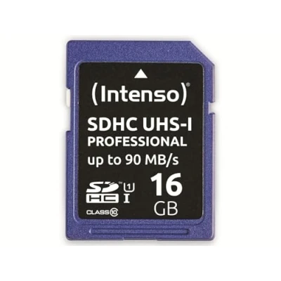 Afbeelding van Intenso SDHC Card 16GB Class 10 UHS I Professional