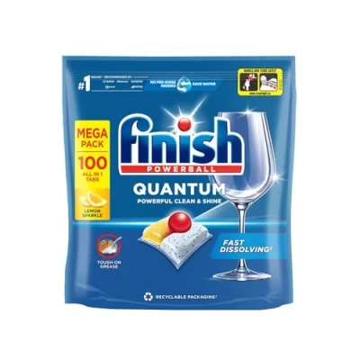 Afbeelding van Finish Quantum Infinity Shine Vaatwastabletten Bulk Geur: Citroen Grootte: 100 Vaatwassertabs Voor Sparkling Clean (Citroen)