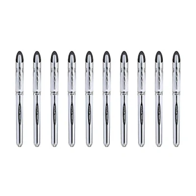 Afbeelding van Uni ball Mitsubishi Pencil 10 Vision Elite UB200 Airplane Safe Rollerpen met vloeibare inkt punt 0,8 mm medium schrijven zwarte pennen