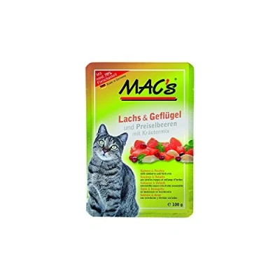 Afbeelding van MAC&#039;s Cat Maaltijdzakjes 24 x 100 g Kattenvoer Zalm &amp; Kip