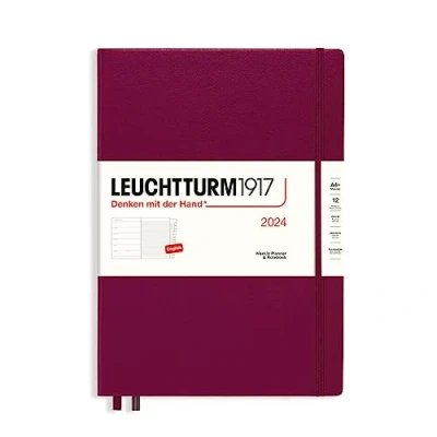Afbeelding van LEUCHTTURM1917 367692 Weekkalender &amp; notitieboek Master (A4+) 2024, 12 maanden, Port Red, Engels