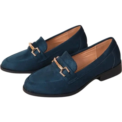 Afbeelding van Bovista Loafers Dames Met Hak Damesschoenen Instappers Marineblauw Maat 42