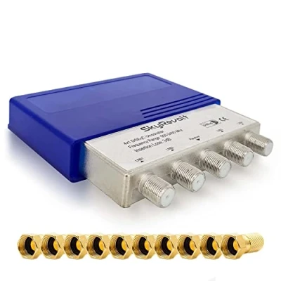 Afbeelding van SkyRevolt DiSEqC schakelaar 4/1 SAT 2.0 HD Ready met weerbestendige behuizing, satellietaccessoires, 10x F stekker