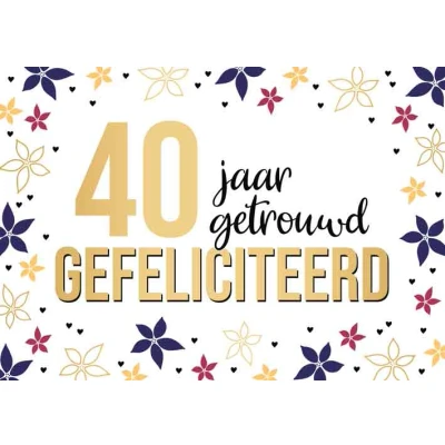 Afbeelding van Kaart Daisy 40 jaar getrouwd DSY025