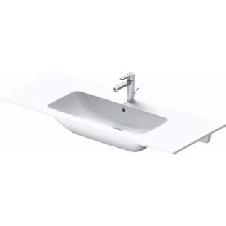 Afbeelding van Duravit meubelwastafel 123cm met overloop 1 kraangat doorgestoken wondergliss wit 23361200001