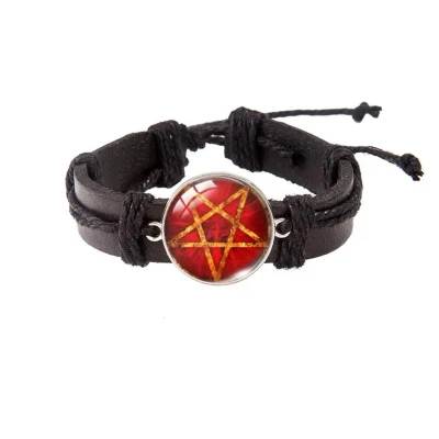 Afbeelding van Akyol pentagram armband voor hem en haar satan gothic spiritus