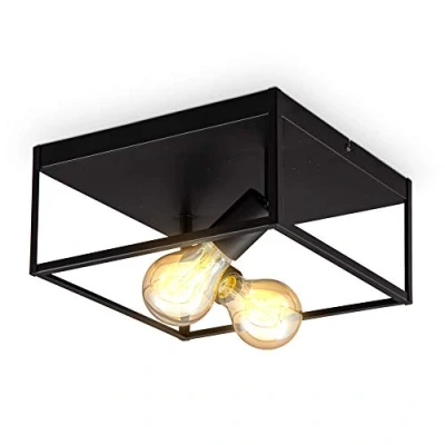 Afbeelding van B.K.Licht Metaalen Plafondlamp industriële design excl. E27 lichtbron