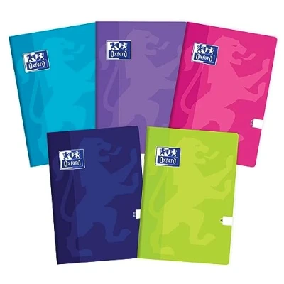Afbeelding van Oxford Touch notitieboek A5, 60 vellen, blanco, 5 stuks verpakking, kleurenmix