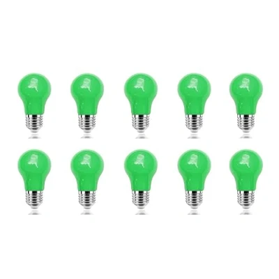 Afbeelding van ZFQ Set van 10 gekleurde 3 W LED gloeilampen, prachtige E27 verlichting, kleurrijke AC 220 V, groen, voor feest, Halloween, bruiloft, Kerstmis, bar, kerstdecoratie