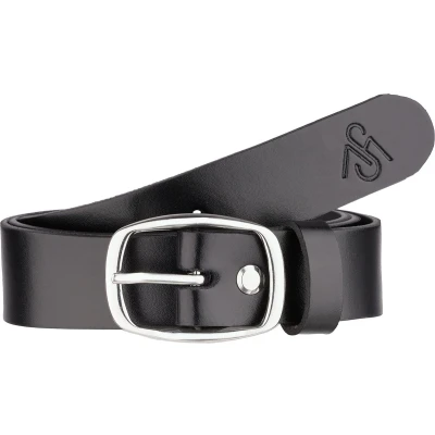 Afbeelding van Ladeheid Dames Kledingriem Riem Broekriem Verstelbaar Leer MS EL D41 Zwart 2/Ronde Gesp 95 cm