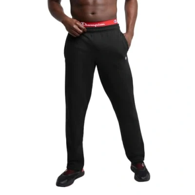 Afbeelding van Champion Powerblend Fleece broek met open bodem voor heren, Zwart C Patch Logo, L