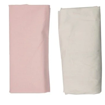 Afbeelding van Ti TIN Set van 2 hoeslakens voor kinderbed of maxibed, 100% katoen, hoeslaken met elastiek baby, stuks, 60 x 120 cm, wit en roze