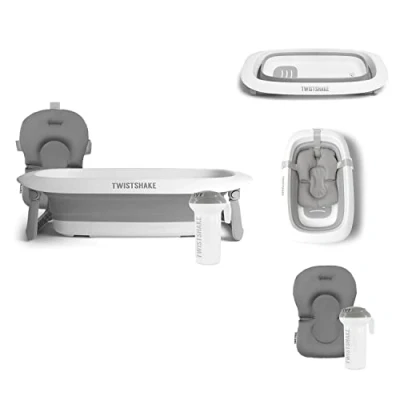 Afbeelding van Twistshake Baby Bad Kit Set van 3Opvouwbaar Badje + Kussen Beker Lichtgewicht Draagbaar Gemakkelijk Schoon Te Maken Ergonomisch Ontwerp BPA/BPS Vrij