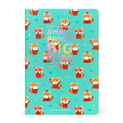 Afbeelding van Legami notitieboek met witte pagina, medium, formaat A5, 14,2 x 21 cm, voor notities, wit, FSC gecertificeerd papier, motief Red Panda