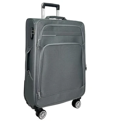 Afbeelding van MY TRAVEL BAG Stoffen reiskoffer trolley uitbreidbaar met dubbele wielen (M/L/XL/XXL of set van 4) zachte bagage, grijs, Handgepäck (55cm), koffer