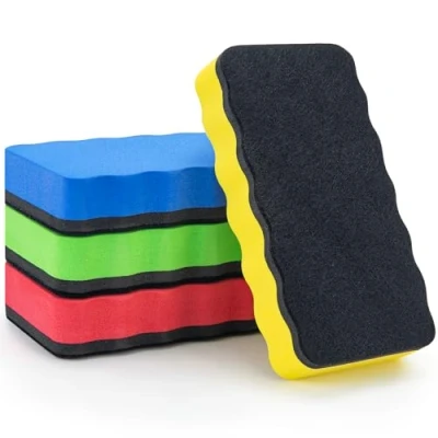 Afbeelding van JEFURE magnetische gum, 4 stuks, kleuren, blauw, magnetisch, whiteboard wisser voor chemische reiniging op vele oppervlakken, gum whiteboards en glas