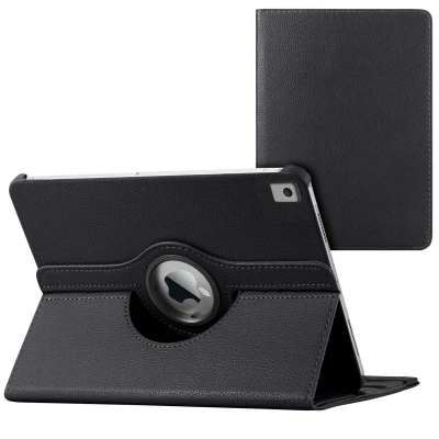 Afbeelding van Apple iPad 10.2 (2021) Hoes: iMoshion 360 Draaibare Bookcase Zwart Kunstleder Tablet Hoezen