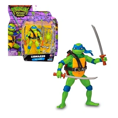 Afbeelding van Giochi Preziosi Leonardo Ninja Turtles Mutante, in de versie actiefiguur, beweegbaar, 12 cm, figuur met gevechtswapens, voor kinderen vanaf 4 jaar