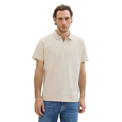Afbeelding van TOM Tailor MIT Struktur Poloshirt, Heren, Maat: XL, Light cashew beige
