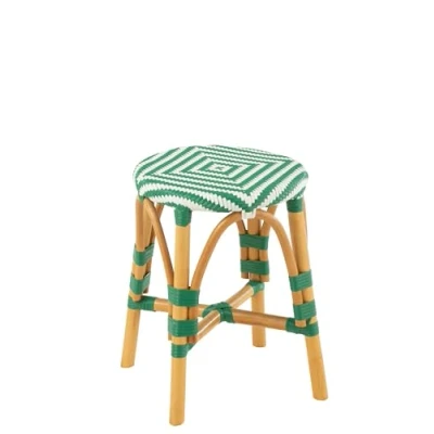 Afbeelding van J Line kruk Live rotan/kunststof naturel/groen