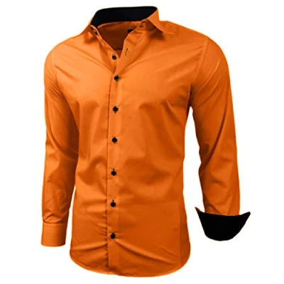 Afbeelding van Baxboy B 500 herenoverhemd met lange mouwen, zakelijk, vrije tijd, bruiloft, gemakkelijk te strijken, slimfit, kentkraag, geschikt om dragen bij pak, lila, XL