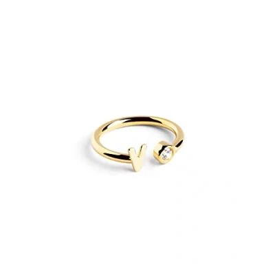 Afbeelding van Singularu Personalizado Letter Ring, Dames, Maat: One Size, Letra v oro